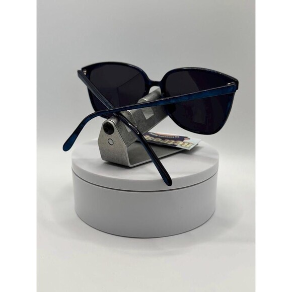 True Vintage Sunglasses | Squared Plastic Style | Blue Metallic | Grey Lens #848 - Picture 9 of 10